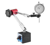 VEVOR Dial Test Indicator with Magnetic Flexible Base Stand, 0.03 mm Accuracy, 0-25.4mm Range, Fine Adjustable Long Arm, Professional for Machine Set-Up, Narrow Area Measurement, Easy to Read