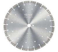 VEVOR Diamond Blade, 12inch/300mm Concrete Saw Blade Wet or Dry, 0.47inch/12mm Wavy Teeth Diamond Segment Blade, Universal 1 inch/25.4 mm Center Hole Diameter, for Concrete Cement Board Tile Brick