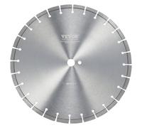 VEVOR Diamond Blade, 16inch/400mm Concrete Saw Blade Wet or Dry, 0.47inch/12mm Flat Teeth Diamond Segment Blade, Universal 1 inch/25.4 mm Center Hole