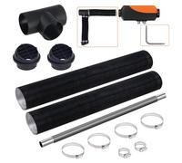 VEVOR Diesel Heater Pipe Ducting Set, 3" Extendable Air Duct Hose, 1" Stainless Steel Exhaust Pipe, 2 Air Vents, Tee Air Outlet Connector and Hose Clamps, for 2KW/5KW/8KW Diesel Parking Heaters