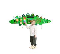 VEVOR Dinosaur Activity Wall Busy Board Panels, 11 Activities, Montessori Sensory Wall Toy for Kids 3-12 Years, Montessori Learning Activity Center, Ideal for Toddler Playroom Nursery Classroom