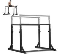 VEVOR Dip Bar, 363 kg Capacity, Heave Duty Dip Stand Station with Adjustable Height, Fitness Workout Dip Bar Station Stabilizer Parallette Push Up Sta