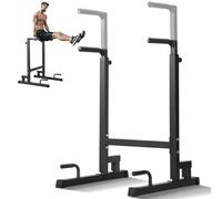 VEVOR Dip Bar, 500 lbs Capacity, Heave Duty Dip Stand Station with Adjustable Height, Fitness Workout Dip Bar Station Stabilizer Parallette Push Up Stand, Parallel Bars for Strength Training Home Gym