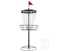 VEVOR Disc Golf Basket, 24-Chains Portable Golf Target Hole, Heavy Duty Steel Practice Targets, Indoor & Outdoor Basket, Baskets Stand Equipment, Black