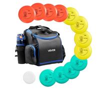 VEVOR Disc Golf Set, 12 PCS Flying Discs for Beginners, Disc Golf Starter Set, with Putter, Mid-Range, Driver, Including Mini Marker, Portable Backpack, for Outdoor Backyard, Lawn, Beach, and Park