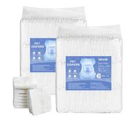 VEVOR Disposable Dog Diapers, Super Absorbent Female Dog Diapers, 360° Leak-Proof Female Doggy Pet Diaper with Wetness Indicator for Heat Period, Trai