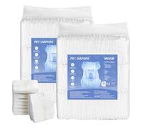 VEVOR Disposable Dog Diapers, Super Absorbent Female Dog Diapers, 360° Leak-Proof Female Doggy Pet Diaper with Wetness Indicator for Heat Period, Training, Incontinence - M, 144 Count (2 Packs of 72)