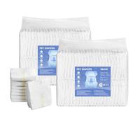 VEVOR Disposable Dog Diapers, Super Absorbent Female Dog Diapers, 360° Leak-Proof Female Doggy Pet Diaper with Wetness Indicator for Heat Period, Training, Incontinence - M, 96 Count (2 Packs of 48)