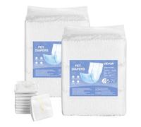 VEVOR Disposable Male Dog Diapers, Super Absorbent Dog Wraps, 360 ° Leak-Proof Belly Bands with Wetness Indicator for Doggies in Heat, Training, Incontinence - XS, 144 Count (2 Packs of 72)