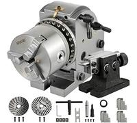 VEVOR Dividing Head 4 Inch Indexing Head Milling 100MM Semi-Universal Dividing Head 4 Inch 3 jaw Chuck Dividing Head Set with Index Plates and Tailstock for Precision rotary table