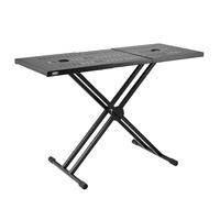 VEVOR DJ Table, 32"-43" x 18" Portable Laptop & Controller Stand, Lightweight DJ Desk & Booth, Adjustable Height, Foldable Double-X Keyboard & Tabletop, Audio Mixer Stand