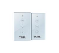 Vevor DKKG2JTSW000Y9SSSV6 100-250V AC Smart Light Dimmer Switch Wi-Fi 2.4GHz LED Dimmable Remote Control - 2 Piece