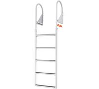 VEVOR Aluminum Dock Ladder Boat Dock Ladder Flip-Up 5 Steps with 350lbs Load