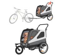 VEVOR Dog Bike Trailer, Supports up to 100 lbs, 2-in-1 Pet Stroller Cart Bicycle Carrier for Small & Large Dogs, Easy Folding Frame with Quick Release Wheel, Universal Bicycle Coupler, Internal Leash