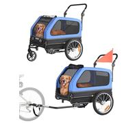 VEVOR Dog Bike Trailer, Supports up to 88 lbs, 2-in-1 Pet Stroller Cart Bicycle Carrier for Small & Large Dogs, Easy Folding Frame with Quick Release Wheel, Universal Bicycle Coupler, Internal Leash