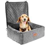 VEVOR Dog Car Seat, Dog Booster Seat for Car with a Storage Pocket, Clip-On Safety Leash, Sponge and PP Cotton Filling, Vehicle Bed for Small & Medium Dogs up to 40lbs,Gray
