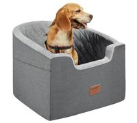 VEVOR Dog Car Seat, Waterproof Dog Booster Seat for Car with a Storage Pocket, Clip-On Safety Leash and Sponge Filling, Pet Bed for Small & Medium Dogs up to 55lbs, Gray