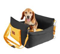 VEVOR Dog Car Seat, Waterproof Dog Booster Seat for Car with Side Handles and a Storage Pocket, Clip-On Safety Leash and PP Cotton Filling, Vehicle Bed for Small Dogs up to 25lbs, Black