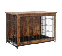 VEVOR Dog Crate Furniture, 31.8 kg Wooden Dog Crate with Double Doors, Heavy-Duty Dog Cage End Table with Multi-Purpose Removable Tray, Modern Dog Ken