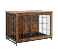 VEVOR Dog Crate Furniture, 38 inch Wooden Dog Crate with Double Doors, Heavy-Duty Dog Cage End Table with Multi-Purpose Removable Tray, Modern Dog Kennel Indoor for Dogs up to 70lb, Rustic Brown
