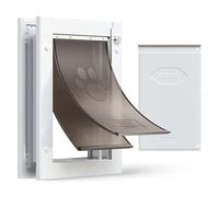 VEVOR Dog Flap (Medium) with Double Magnetic Flaps & Metal Frame, Weatherproof Cat Flap for Indoor and Outdoor Doors, Cat Door, Dog Door, Pet Flap, White, 20.96 x 31.12 cm (Width x Height)