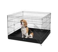 VEVOR Dog Playpen 4 Panels Foldable Metal Dog Exercise Pen with Bottom Pad 36 in