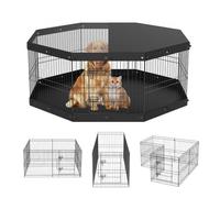 VEVOR Dog Playpen, 8 Panels Foldable Metal Dog Exercise Pen with Top Cover and Bottom Pad, 61 cm H Pet Fence Puppy Crate Kennel, Indoor Outdoor Dog Pe