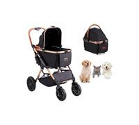 VEVOR Dog Stroller with Rotating Wheels, Brakes, 66 lbs Capacity, Detachable Carrier, Storage Basket