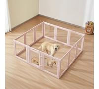 VEVOR Dog Whelping Box, 60x59x23 in Transparent Plastic Dog Whelping Pen for X-Large Sized Dogs, Waterproof Puppy Playpen with Windows&Door Lock, Easy to Clean, Durable Indoor Pet Dogs Cats Birth Kit