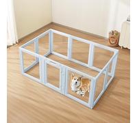 VEVOR Dog Whelping Box, 76x49x30 in Plastic Dog Whelping Pen for Large Sized Dogs, Waterproof Puppy Playpen with Transparent Windows & Door Lock, Easy to Clean, Durable Indoor Pet Dogs Cats Birth Kit