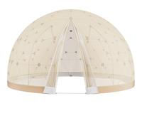 VEVOR Dome Bubble Tent, 12FT Double Cover (Transparent & Light Yellow Cover), Outdoor Geodesic House Shelter, Upgraded Igloo Tent Waterproof for Camping, Patio, Dining Backyard, Party