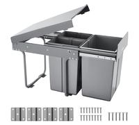 VEVOR Double 20+10+10L Pullout Waste Container Under Cabinet Kitchen Trash Can