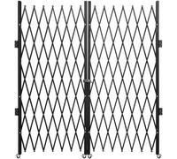 VEVOR Double Folding Security Gate, 198 cm H x 366 cm W Folding Door Gate, Steel Accordion Security Gate, Flexible Expanding Security Gate, 360° Rolli