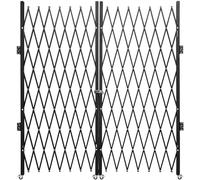 VEVOR Double Folding Security Gate, 5' H x 10' W Folding Door Gate, Steel Accordion Security Gate, Flexible Expanding Security Gate, 360° Rolling Barricade Gate, Scissor Gate or Door with Keys