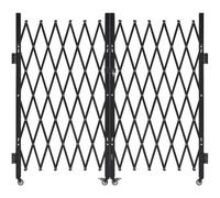 VEVOR Double Folding Security Gate, Lockable Scissor Gate with 360° Swivel Casters, Outdoor Barricade Steel Retractable Gates, for Entry Security, Gar