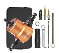 VEVOR Double Head Sheet Metal Nibbler Cutter, 360 Degree Metal Nibbler Drill Attachment with Extra Punch and Die, Cutting Hole Accessory and Step Drill Bit, for Straight Curve and Circle Cutting