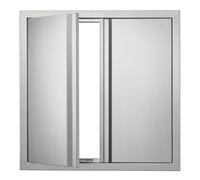 VEVOR Double Outdoor BBQ Access Door, 24x24 Inch, Stainless Steel Flush Mount Door with Vertical Wall Mount and Recessed Handles for Outdoor Grilling & Cabinet