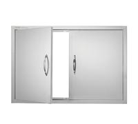 VEVOR Double Outdoor BBQ Kitchen Door - 36W x 24H Inch Stainless Steel Flush Mount Vertical Door with Handles for Grilling Station
