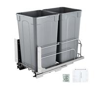 VEVOR Double Pullout Waste Container Kitchen Trash Can Soft Close Grey 27QTx2