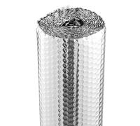 VEVOR Double Reflective Insulation Roll, Air Bubble Film Radiant Barrier, 3.2 mm 48 in x 10 ft, Double-Sided Aluminum Foil Bubble Heat Reflective Shield, Thermal Insulation Roll for Window RV Roof