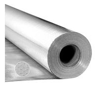 VEVOR Double Reflective Insulation Roll, Perforated Woven Fabric Radiant Barrier, 0.15mm 76.2m x 1.22m, Double-Sided Aluminum Foil Heat Reflective Shield, Thermal Insulation Roll for Window RV Roof