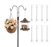 VEVOR Double Shepherds Hooks for Outdoor, 8 Pack 1950 mm Heavy Duty Bird Feeder Pole, 19 mm Thick Garden Hooks for Hanging Hummingbird Feeder, Plant Baskets, Solar Light Lanterns,Wind Chimes