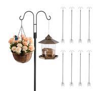 VEVOR Double Shepherds Hooks for Outdoor, 8 Pack 2345 mm Heavy Duty Bird Feeder Pole, 19 mm Thick Garden Hooks for Hanging Hummingbird Feeder, Plant B