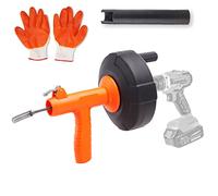 VEVOR Drain Auger 25Ft, Plumbing Snake Auto Feed, Plumbers Snake with Drill Attachment, Pipe Snake Drain Clog Remover for Kitchen Bathroom Shower Sink with Protective Hose and Gloves