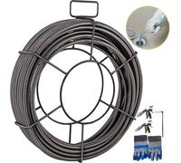 VEVOR Drain Cleaning Cable 1524 cm x 1.0 cm Solid Core Cable Sewer Cable Drain Auger Cable Cleaner Snake Clog Pipe Drain Cleaning Cable Sewer Drain Au
