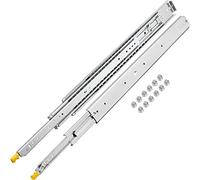 VEVOR Drawer Slides with Lock, 1 Pair 60 inch, Heavy-Duty Industrial Steel up to 500 lbs Capacity, 3-Fold Full Extension, Ball Bearing Lock-in & Lock-Out, Side Mount