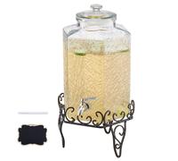 VEVOR Drink Dispenser 10L Beverage Dispenser for Parties Glass with Stand