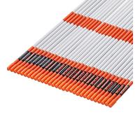 VEVOR Driveway Markers, 100PCS 122 cm, 0.79 cm Diameter, Orange Fiberglass Poles Snow Stakes with Reflective Tape, 30.48 cm Steel Drill Bit & Protecti