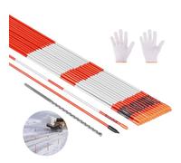 VEVOR Driveway Markers, 200Pcs 48 in Long 1/4 in Dia, Hi-Visibility Driveway Reflectors with 12 in Steel Drill Bits, Reflective Snow Sticks Fiberglass Pole for Parking Lots, Walkways, Snow Plowing