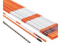 VEVOR Driveway Markers, 30 PCS 48 inch, 0.4 inch Diameter, Orange Fiberglass Poles Snow Stakes with Reflective Tape, 12" Steel Drill Bit & Protection Gloves for Parking Lots, Walkways Easy Visibility